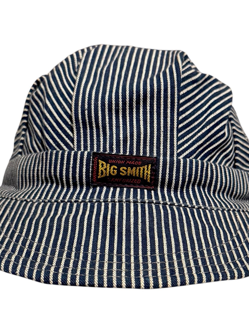 Vintage Big Smith Union Made Hickory Stripe Railroad Engineer Cap USA Hat